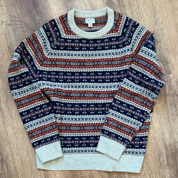 J. Crew Other - J. Crew Fair Isle Crewneck Sweater in Navy, Rust & Cream